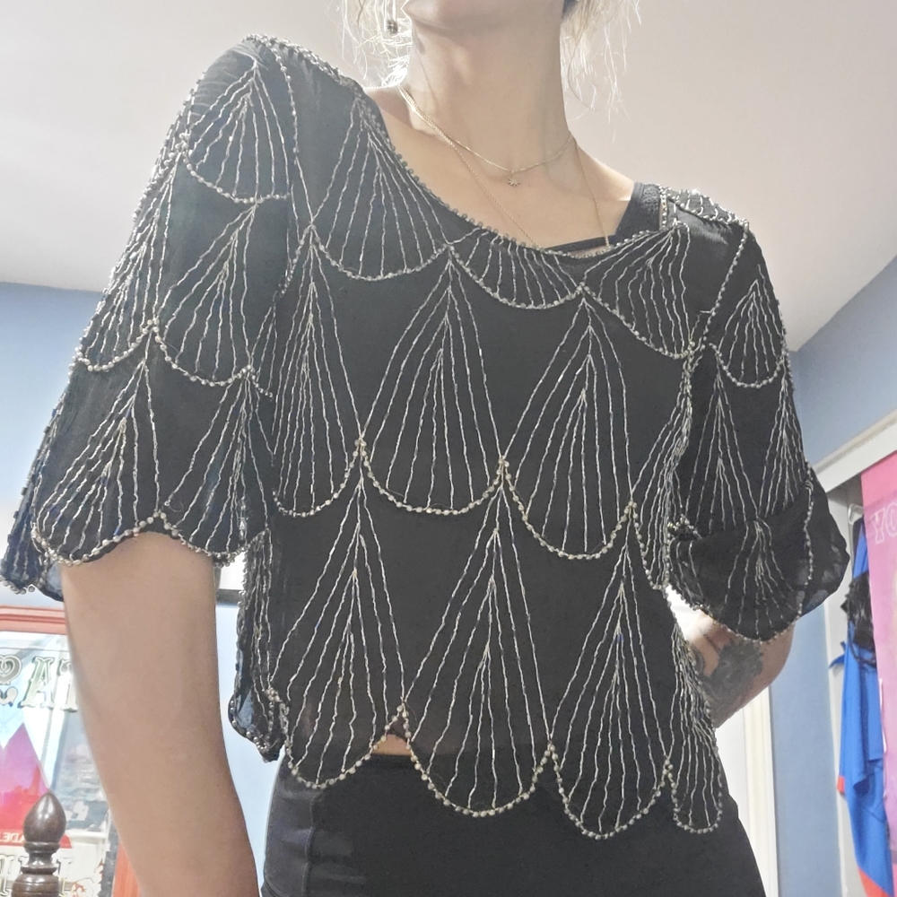 SISTER MAX Vintage Beaded Top - Picture 6 of 13